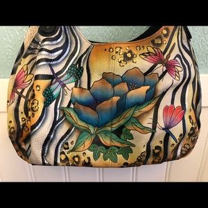 Anushchka hand-painted leather handbag